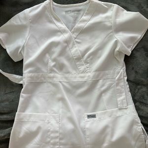 Greys anatomy white scrub top never worn small